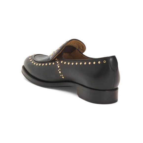 THE OFFICE OF ANGELA SCOTT Black Made In Portugal Leather Miss Cecilia Loafers - Picture 2 of 2